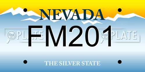 FM201 Nevada License Plate