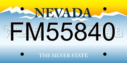 FM55840 Nevada License Plate