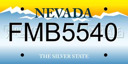 FMB5540 Nevada License Plate