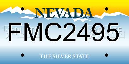 FMC2495 Nevada License Plate