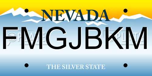 FMGJBKM Nevada License Plate