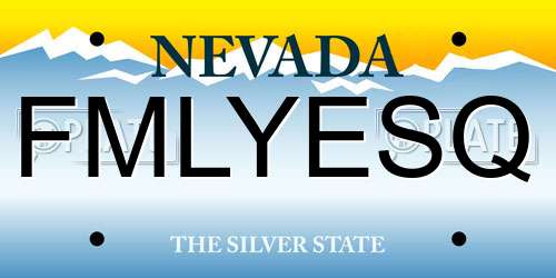 FMLYESQ Nevada License Plate