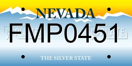 FMP0451 Nevada License Plate