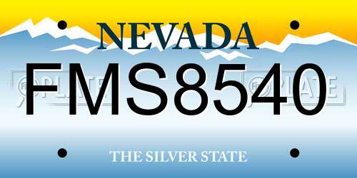 FMS8540 Nevada License Plate