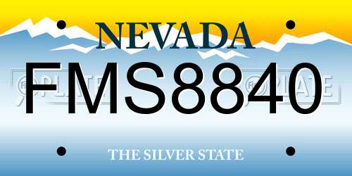FMS8840 Nevada License Plate