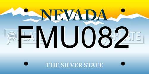 FMU082 Nevada License Plate