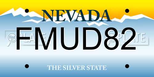 FMUD82 Nevada License Plate