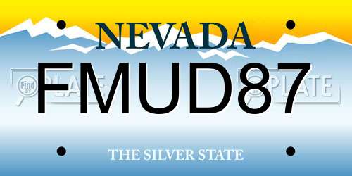 FMUD87 Nevada License Plate