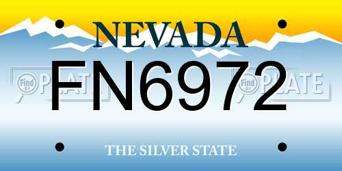 FN6972 Nevada License Plate