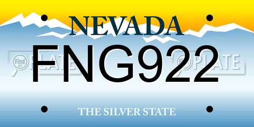 FNG922 Nevada License Plate