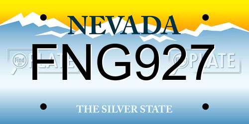 FNG927 Nevada License Plate