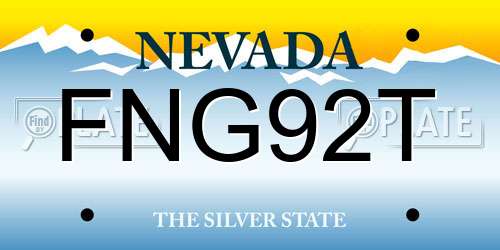 FNG92T Nevada License Plate