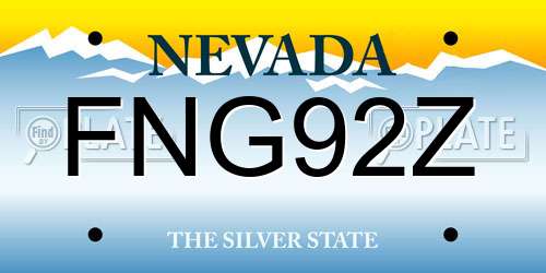 FNG92Z Nevada License Plate