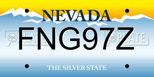 FNG97Z Nevada License Plate