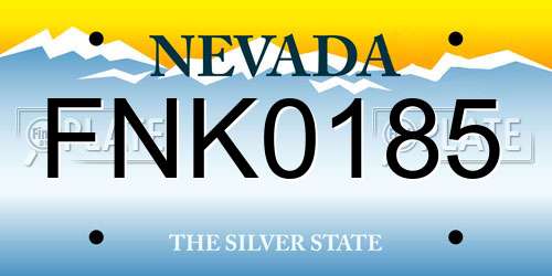 FNK0185 Nevada License Plate