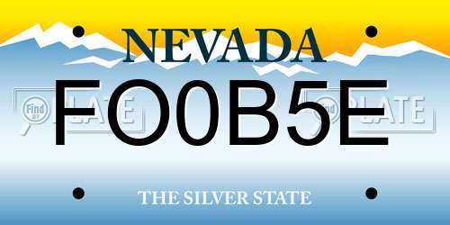 FO0B5E Nevada License Plate