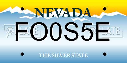 FO0S5E Nevada License Plate