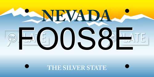 FO0S8E Nevada License Plate