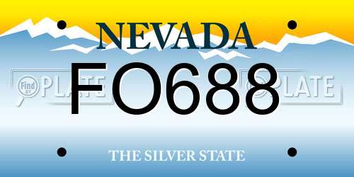FO688 Nevada License Plate