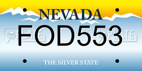 FOD553 Nevada License Plate