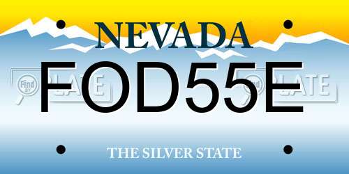 FOD55E Nevada License Plate