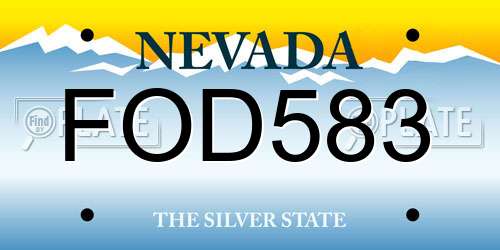 FOD583 Nevada License Plate