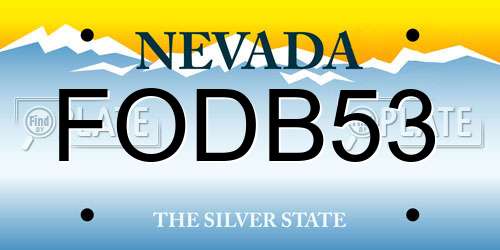 FODB53 Nevada License Plate