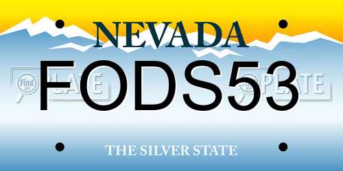 FODS53 Nevada License Plate