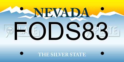 FODS83 Nevada License Plate