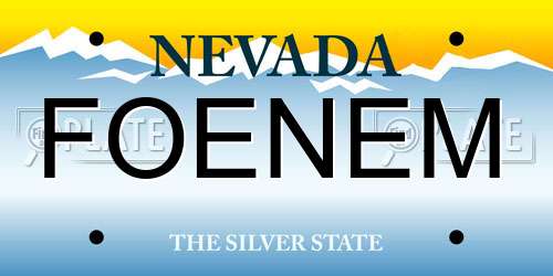 FOENEM Nevada License Plate