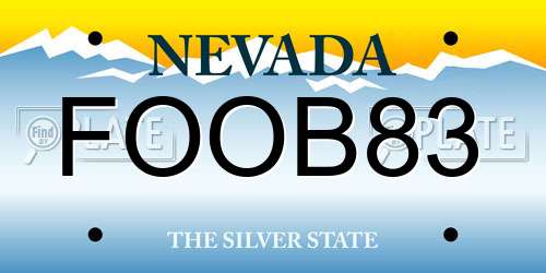 FOOB83 Nevada License Plate
