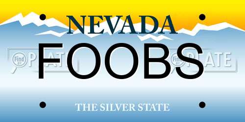 FOOBS Nevada License Plate