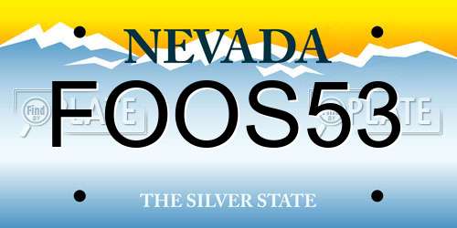 FOOS53 Nevada License Plate