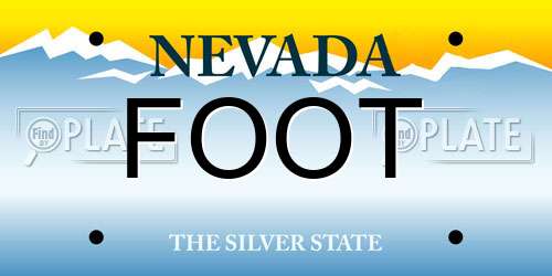 FOOT Nevada License Plate