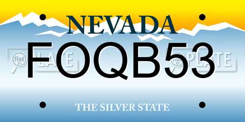 FOQB53 Nevada License Plate