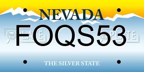 FOQS53 Nevada License Plate