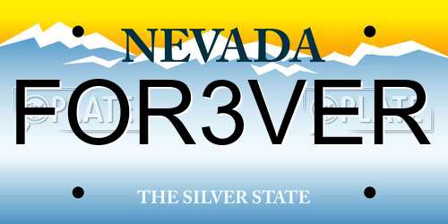 FOR3VER Nevada License Plate
