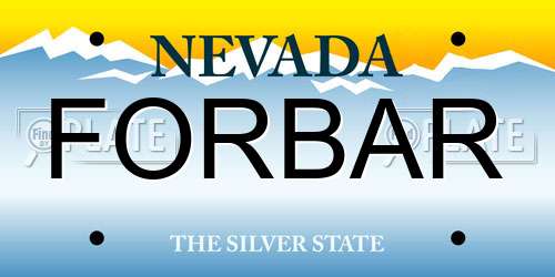 FORBAR Nevada License Plate