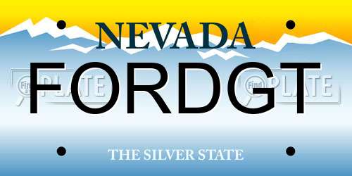 FORDGT Nevada License Plate