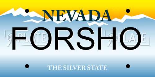 FORSHO Nevada License Plate