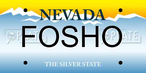 FOSHO Nevada License Plate