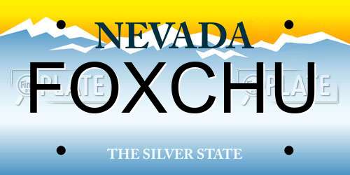 FOXCHU Nevada License Plate