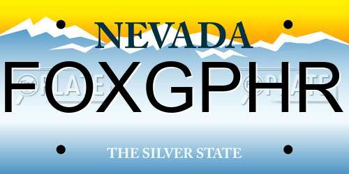 FOXGPHR Nevada License Plate