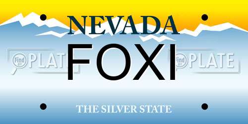 FOXI Nevada License Plate