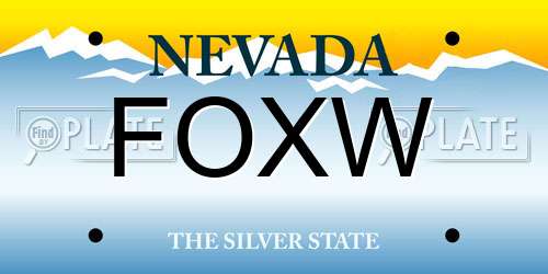 FOXW Nevada License Plate