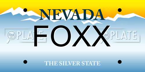 FOXX Nevada License Plate