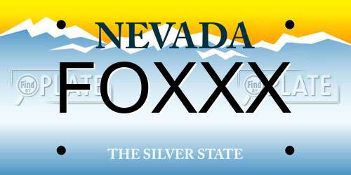 FOXXX Nevada License Plate