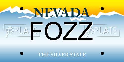 FOZZ Nevada License Plate