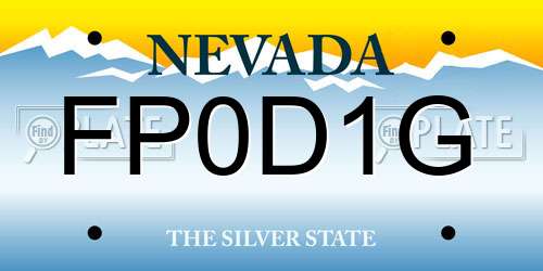 FP0D1G Nevada License Plate
