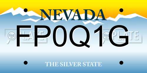 FP0Q1G Nevada License Plate